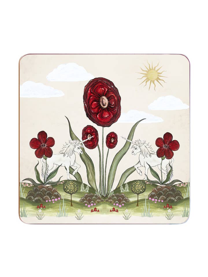 Medieval Unicorn Landscape Square Placemat for wholesale by Bell Hutley