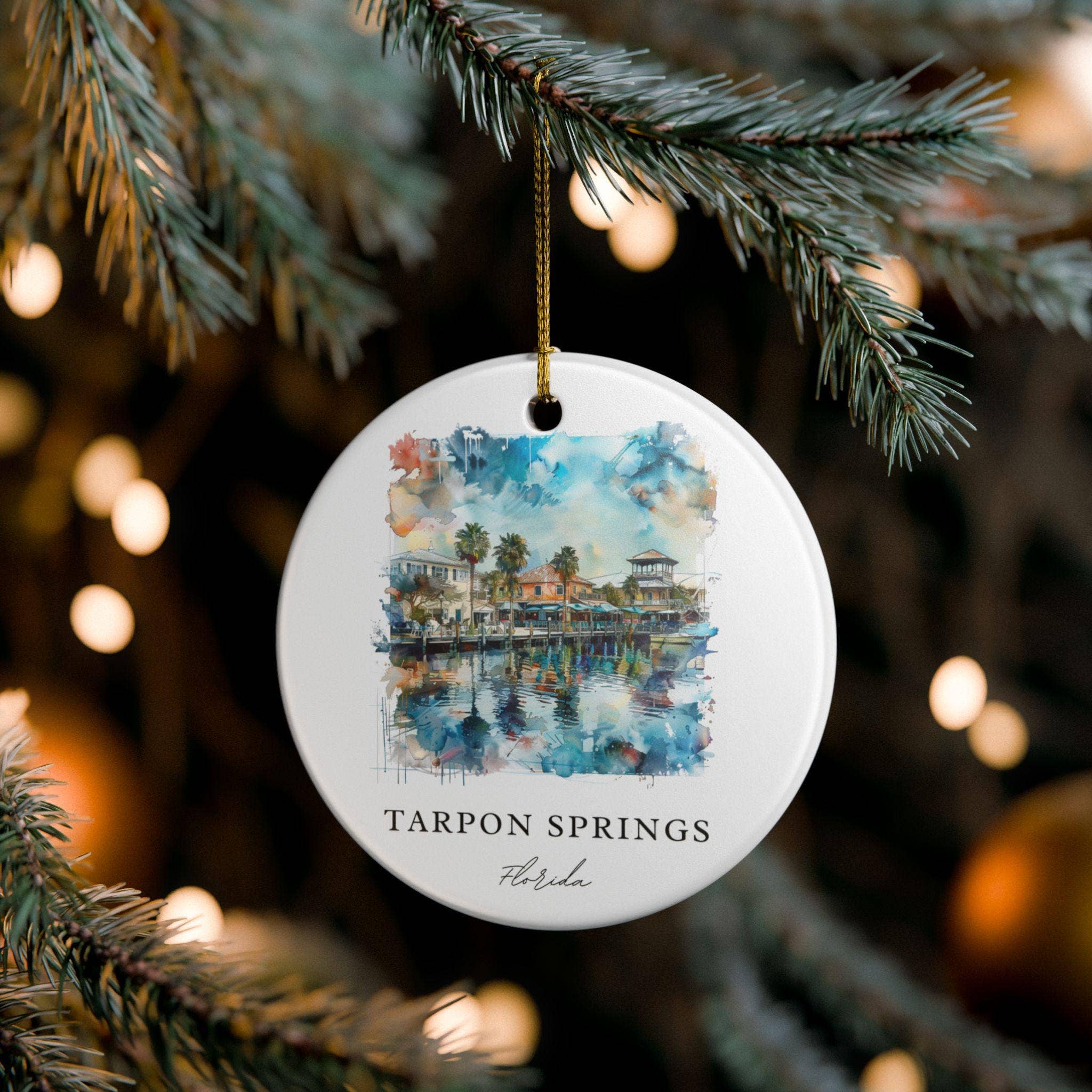 Premium Travel Art - Wholesale Ornament - Tarpon Springs FL Ornament: Unique Tarpon Springs Souvenir, Tarpon Springs Xmas Decor, and Authentic Tarpon Springs Gift3