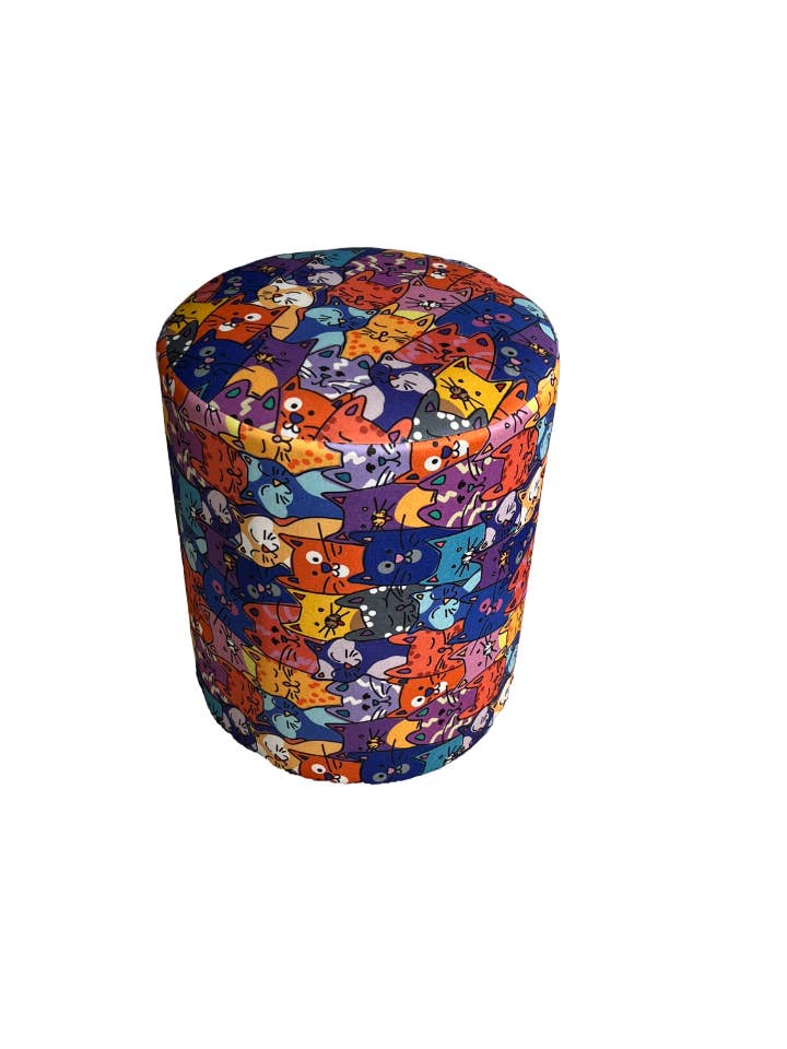 Cute Cats Pattern Footstool For Livingroom, Sofa Ottoman for wholesale by MOODONLINE
