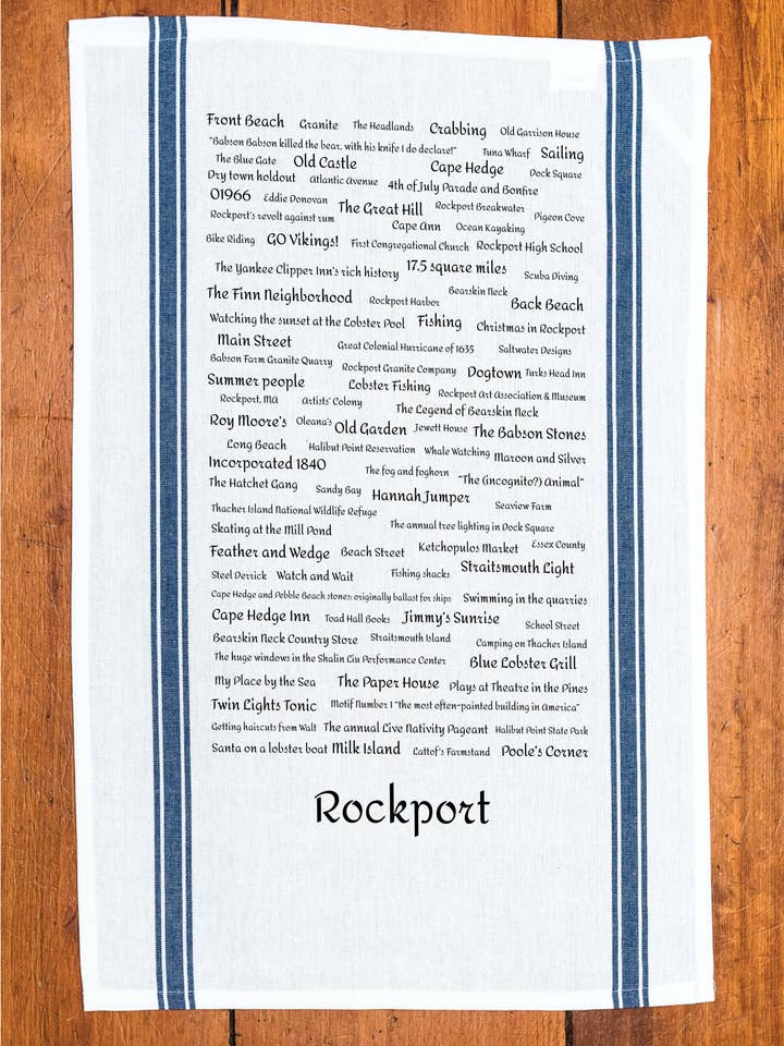 Rockport, MA Townie Tea Towel for wholesale by TownieSwag