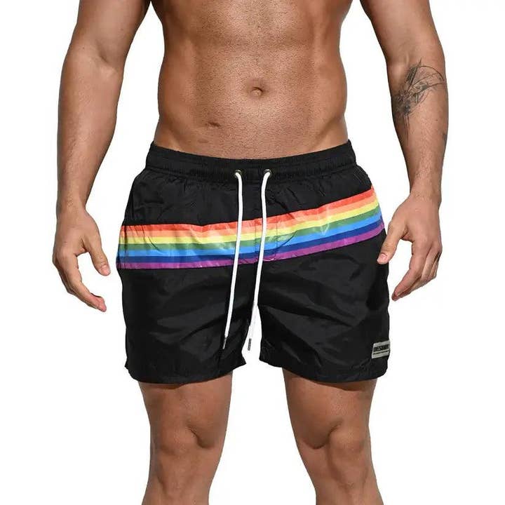 Men's Board Shorts Pride Rainbow Beach Short for Men with Pockets for wholesale by DomiGe