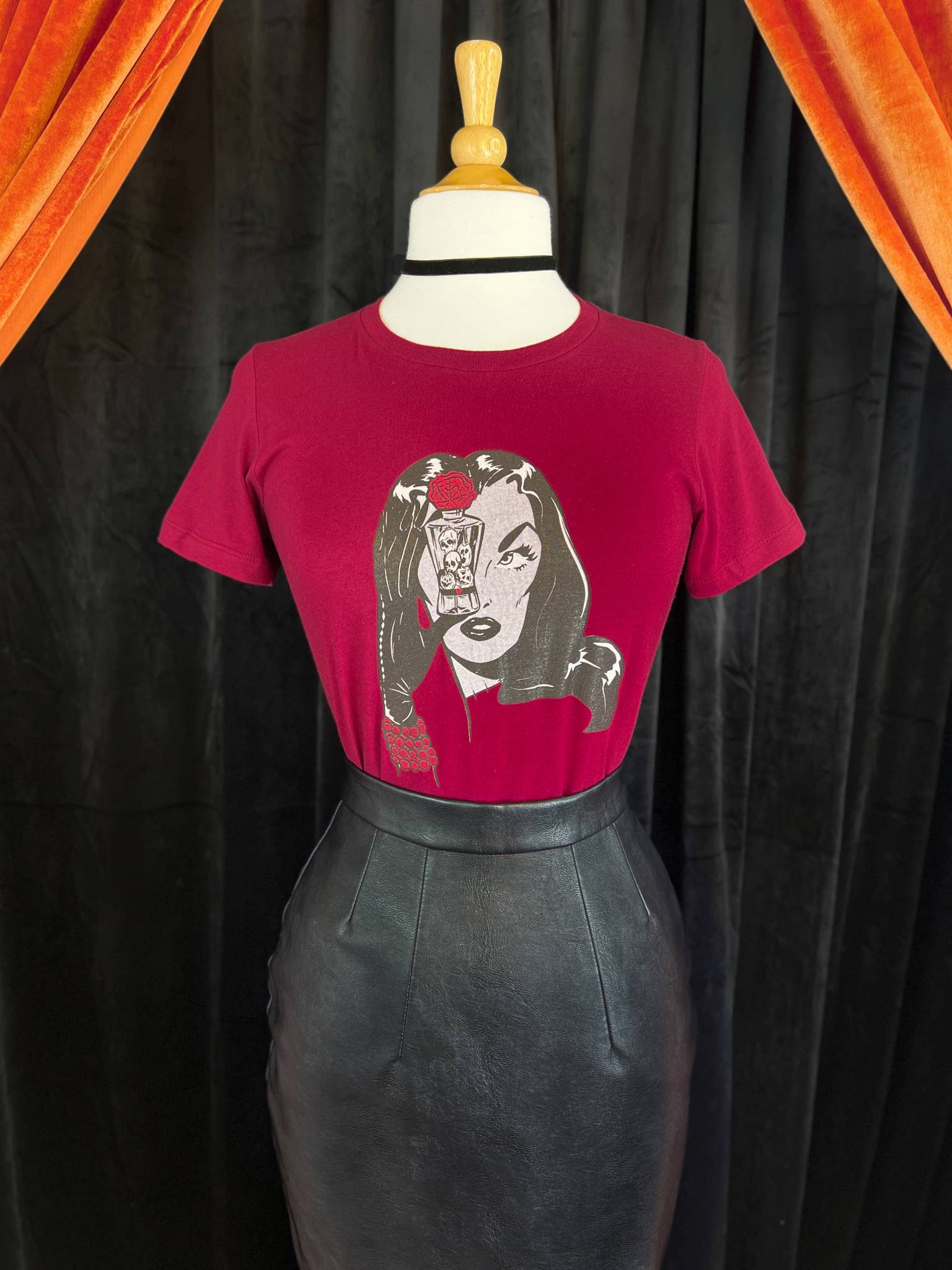 Mischief Made - Wholesale Shirt - Women's - Dark Temptation Fitted Tee in Cardinal1