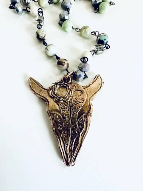 NEW!! Southwest Skull Necklace for wholesale by Michelle DaRin Jewelry