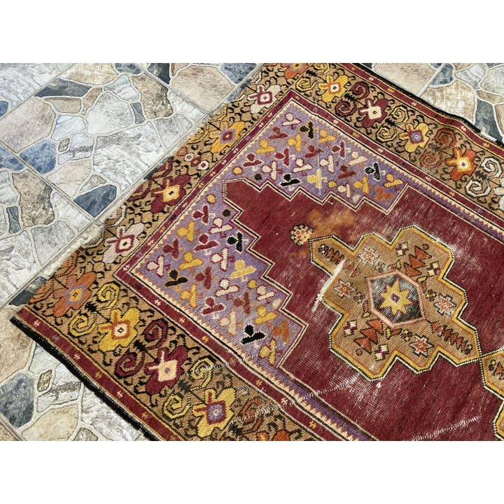 Oushak Rugs - Wholesale Area Rug - Vintage Turkish Oushak Handmade Geometric Wool Rug 4x6 ft20