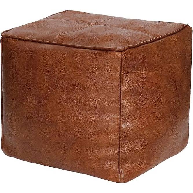 Ongevulde Kubus Poef Ottoman Hoes – Handgemaakt Imitatieleer voor wholesale door Leatherooze