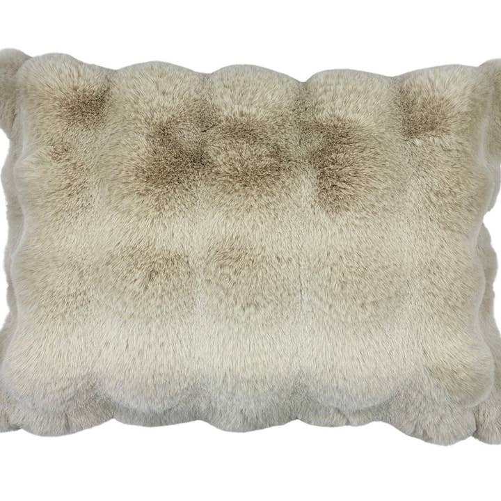 Arlo - Mushroom Decorative Faux Fur Square Pillow for wholesale on Faire1