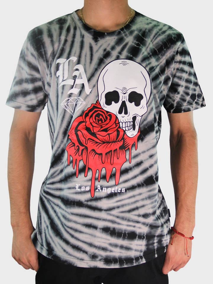 THIS IS L.A TIE DYE MEN'S CREW TEE SKU: W2437-0687SW for wholesale by Dikotomy