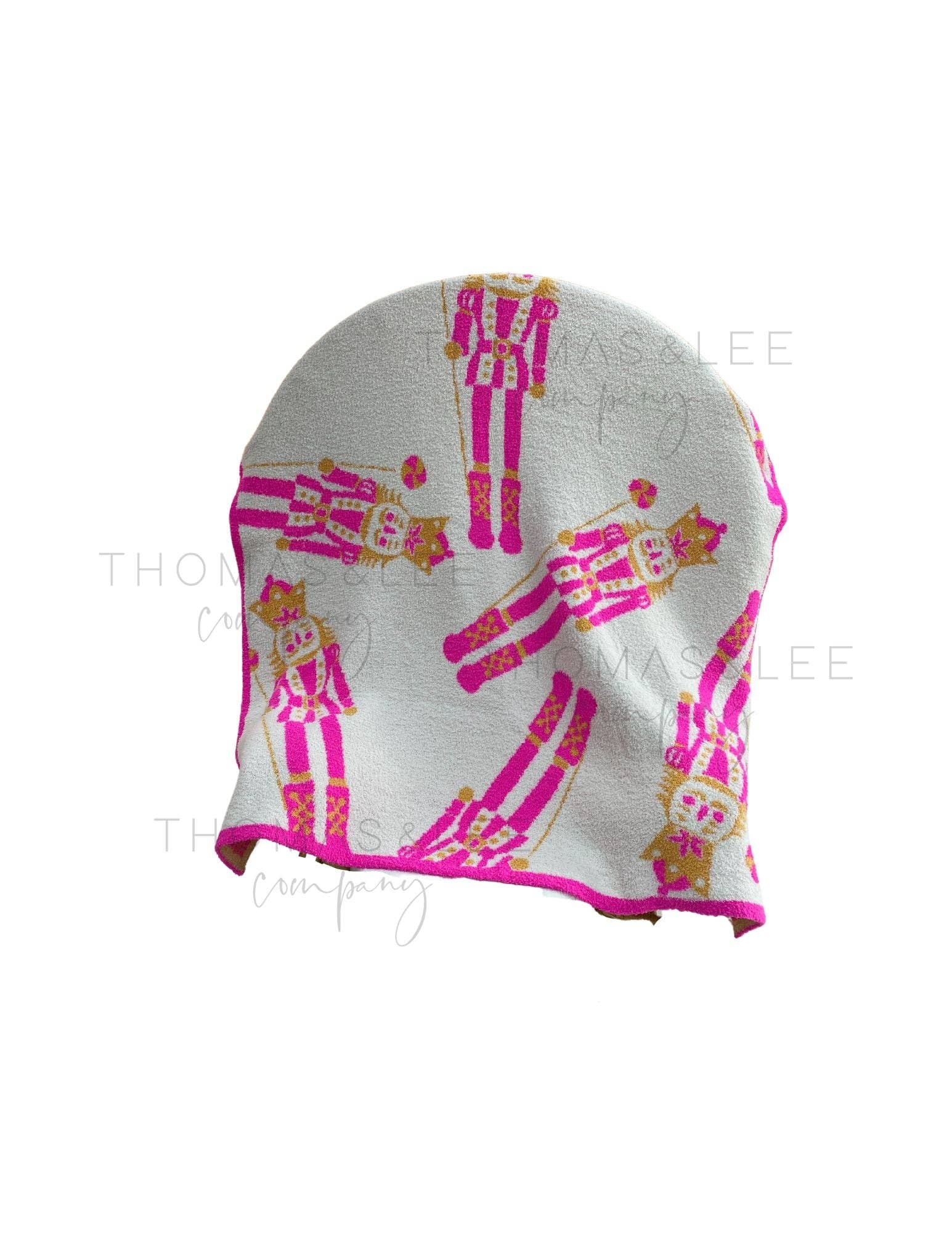 Thomas and Lee Company - Venta al por mayor Mantas de sofá - Manta de lujo reversible Pink Nutcracker para envío2