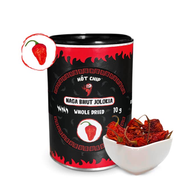 NAGA BHUT JOLOKIA DRIED PEPPERS 10 g for wholesale by HOT-CHIP