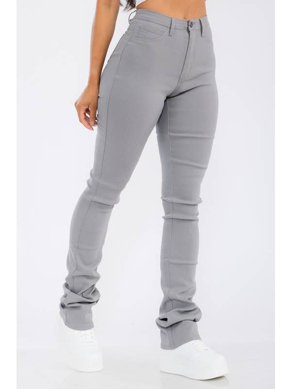 JBLA FASHION – Engroshandel Bukser - Dame – 2404-Højtaljede Superstræk Stacked Bukser6