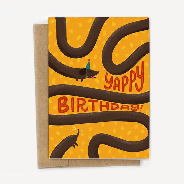 Yappy födelsedag taxkort för wholesale av A Fink & Ink