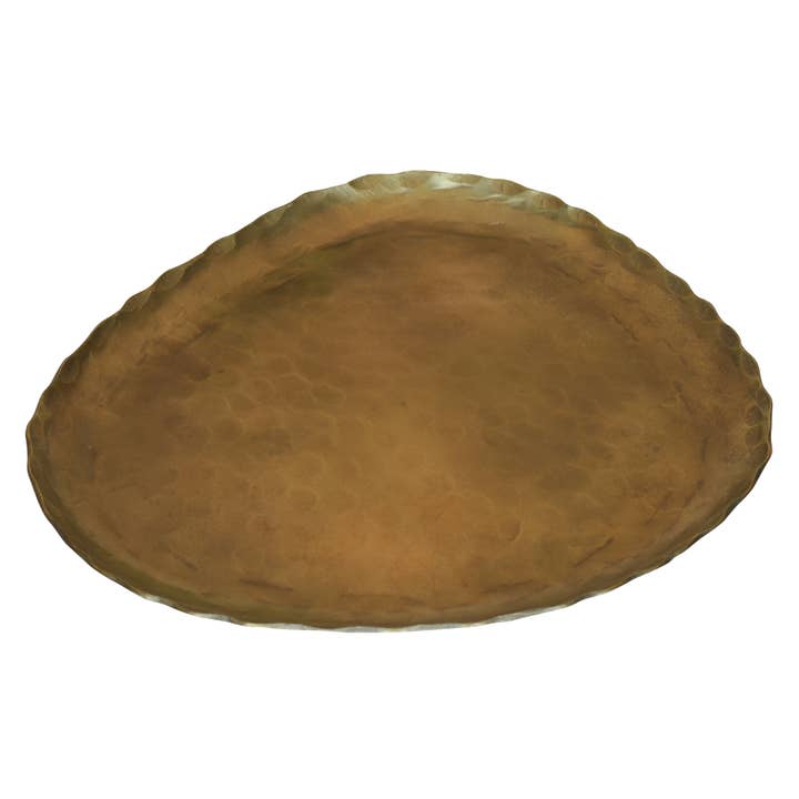 HomArt - Wholesale Decorative Plate/Dish/Bowl - Fika Organic Plate, Brass - Lrg