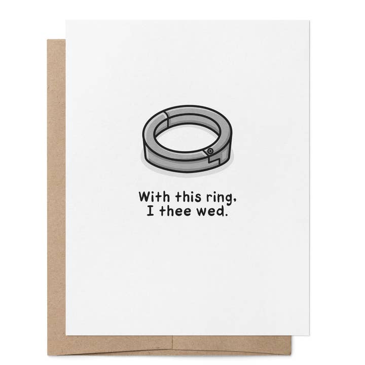 With This Ring I Thee Wed | LGBTQ+ Adult Love Wedding Card for wholesale by That Queer Card Co