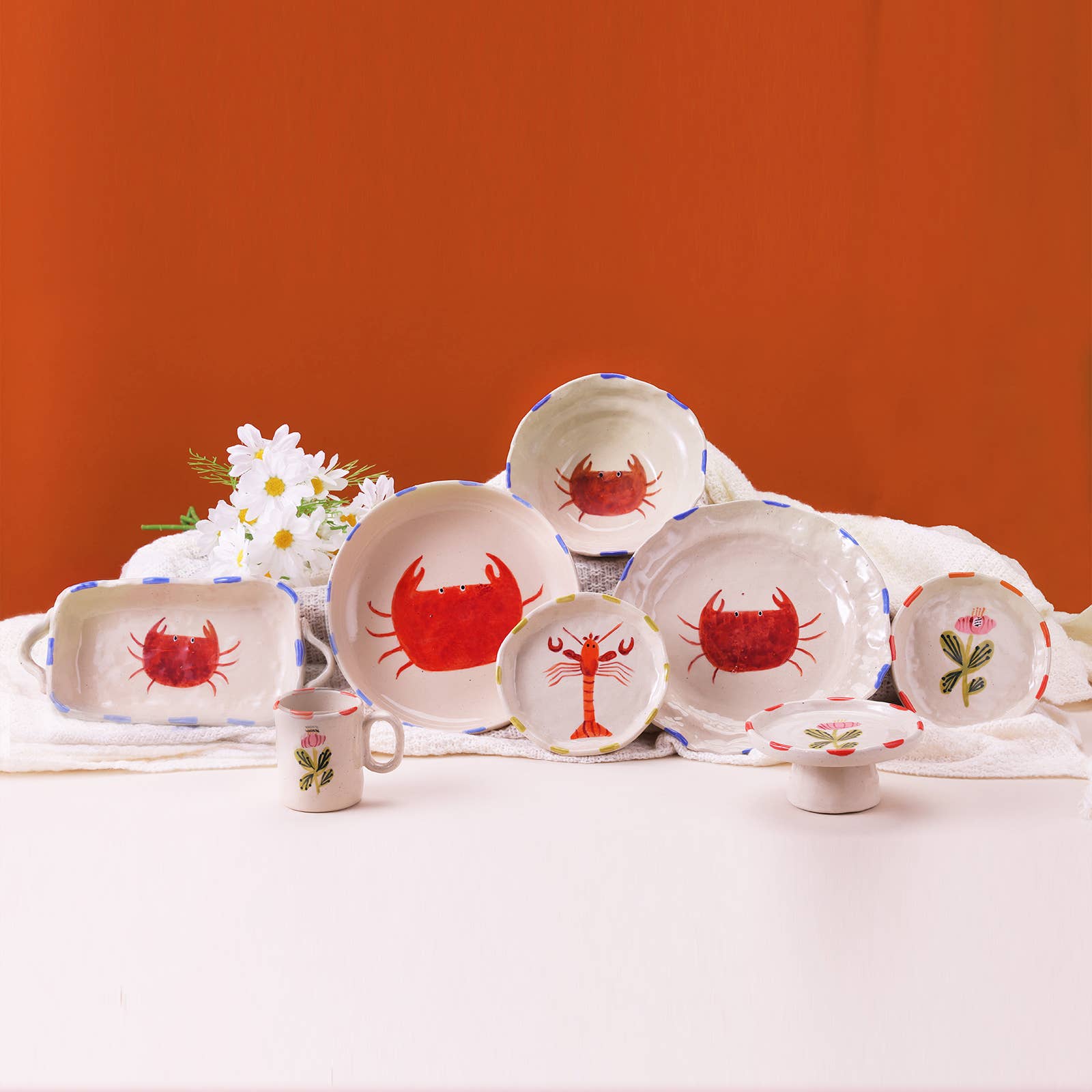 ChagoArt - Wholesale Decoratief bord/schotel/kom - Keramische ovenschaal-bakker-schalen voor oven-bakvorm -Krab1