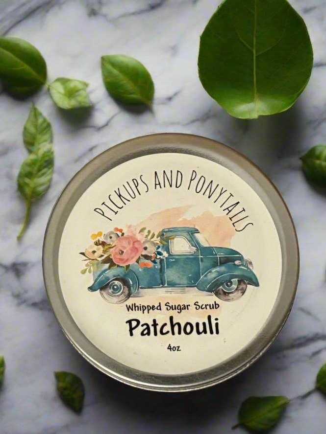 Patchouli Whipped Sugar Scrub for wholesale by Pickups And Ponytails