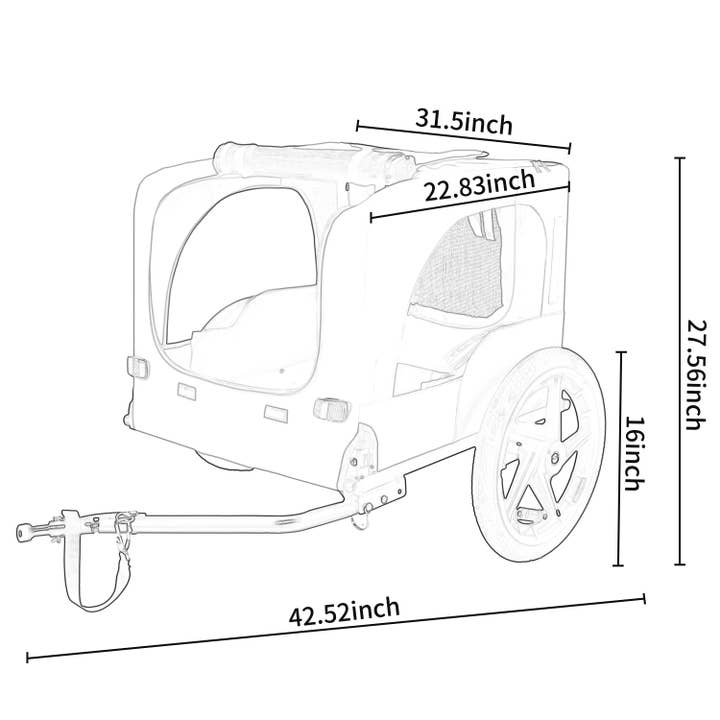 39F Inc. - Wholesale Pet Carrier - Cat/Dog - Folding Pet Bike Trailer for Small to Medium Dogs, Yellow19