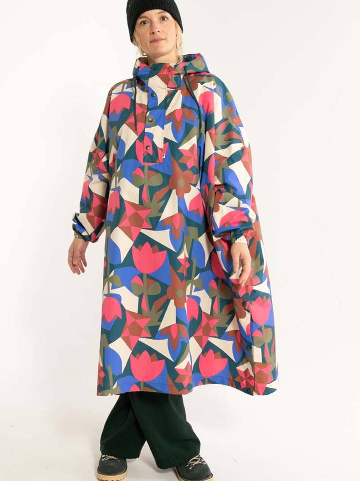 Danefae København - Wholesale Poncho - Women's - Danedream Drops Rain Poncho Dark Slate GEOFLEUR
