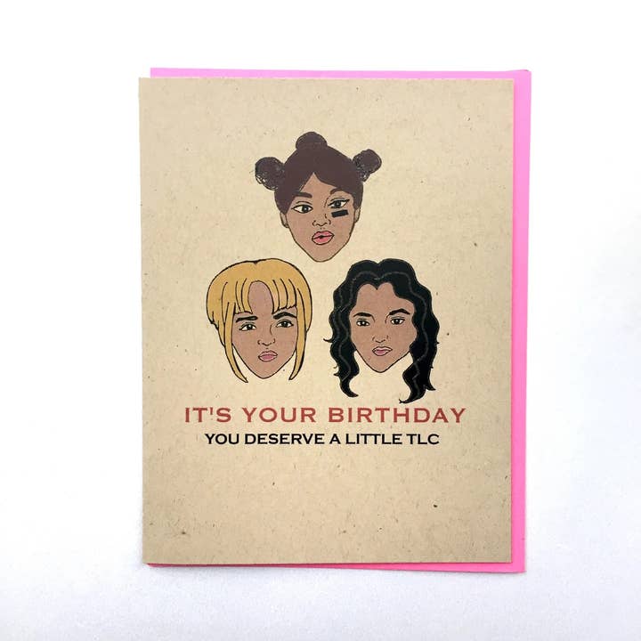 Papermain - Wholesale Birthday Card - TLC Birthday Card, Tbox Left Eye Chili Card, 90s Hip hop Card, 90s party, TLC no scrubs3
