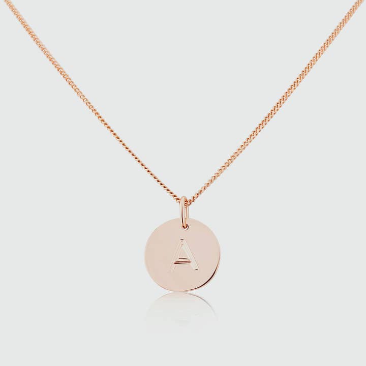 Pendentif Disque en Or Rose 9ct Westbourne pour la vente par Auree Jewellery