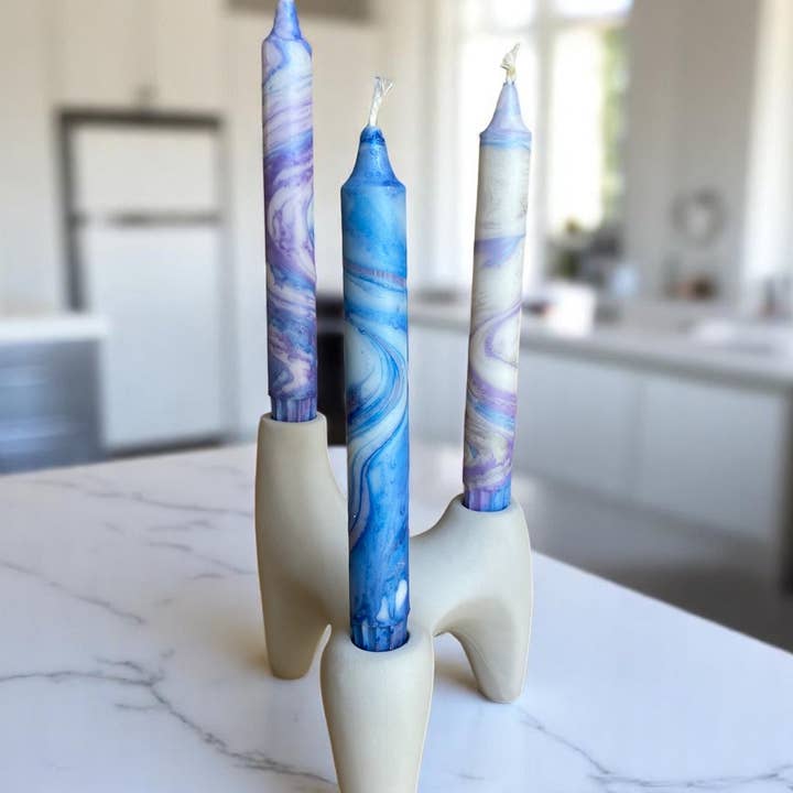 Kupkup HB. - Fi Design Studio Co. - Wholesale Pillar candle - Marbled Light | Velvet Dusk | 2.3x20 cm7