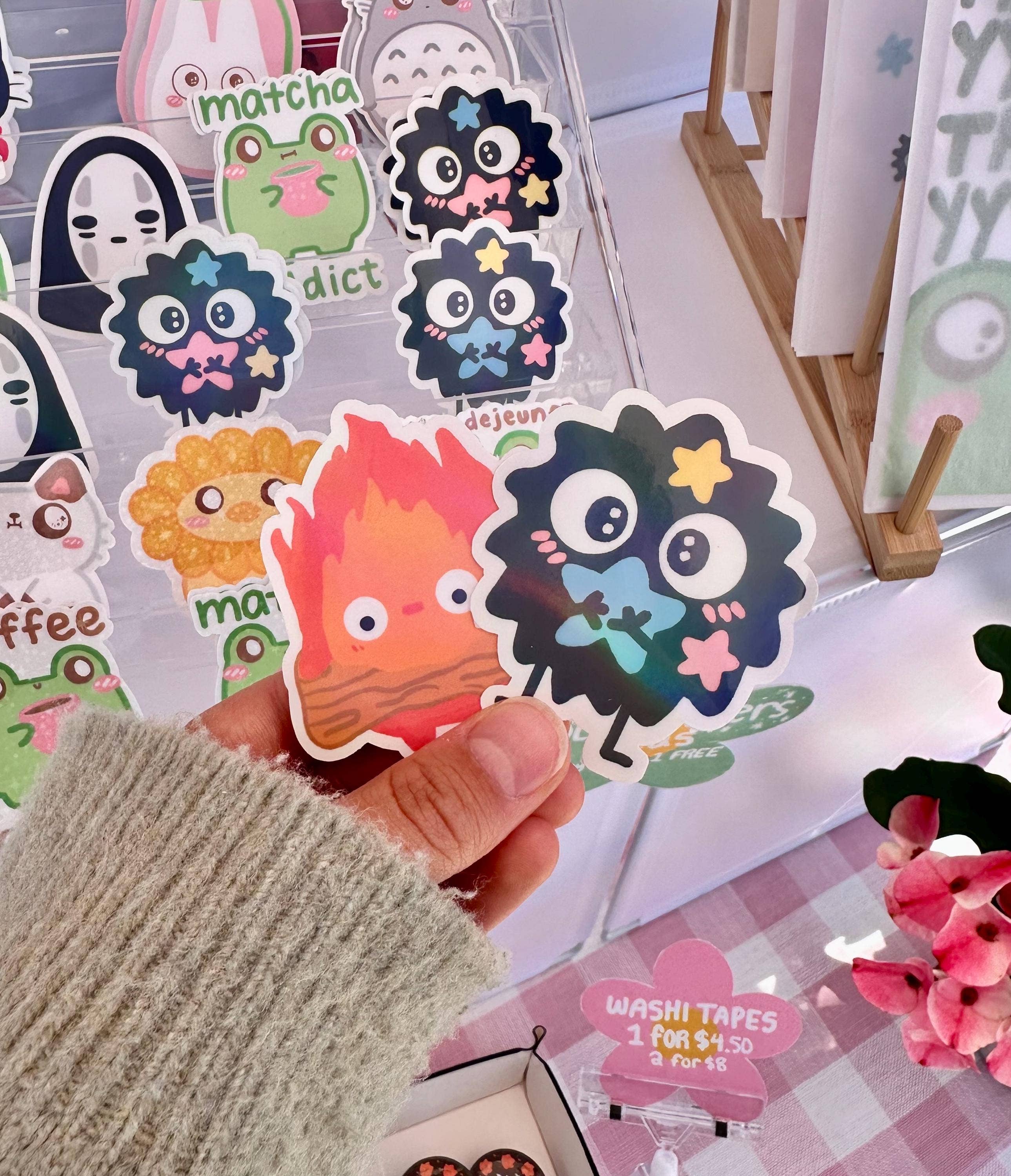Simply Froggie Shop - Wholesale Sticker - Ghibli Vinyl Sticker Pack: Jiji, Calcifer, No Face2