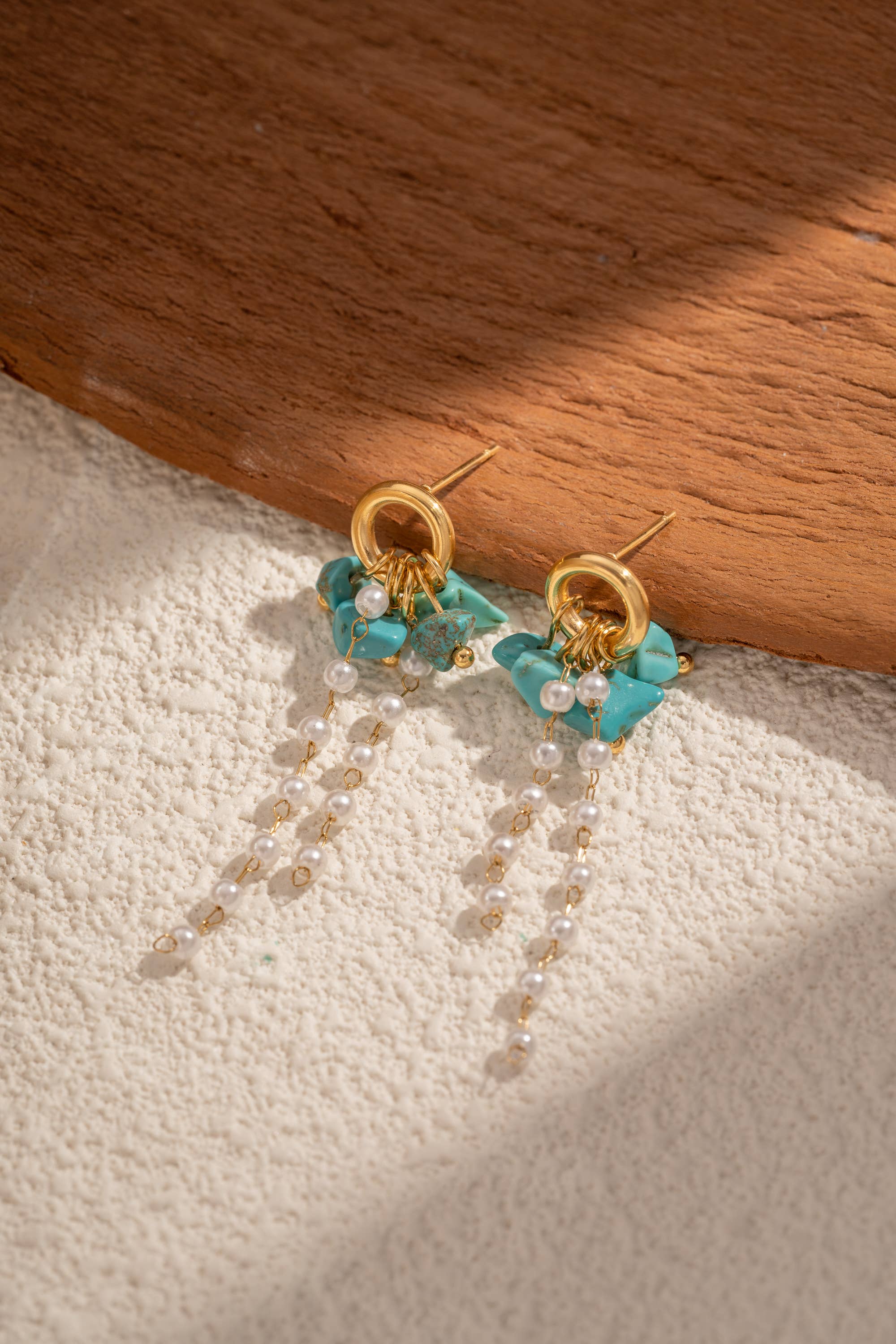 COSMOS - Vente Boucles d'oreilles pendantes - Boucles d’Oreilles Pendantes Pierres Naturelles Perles acier2