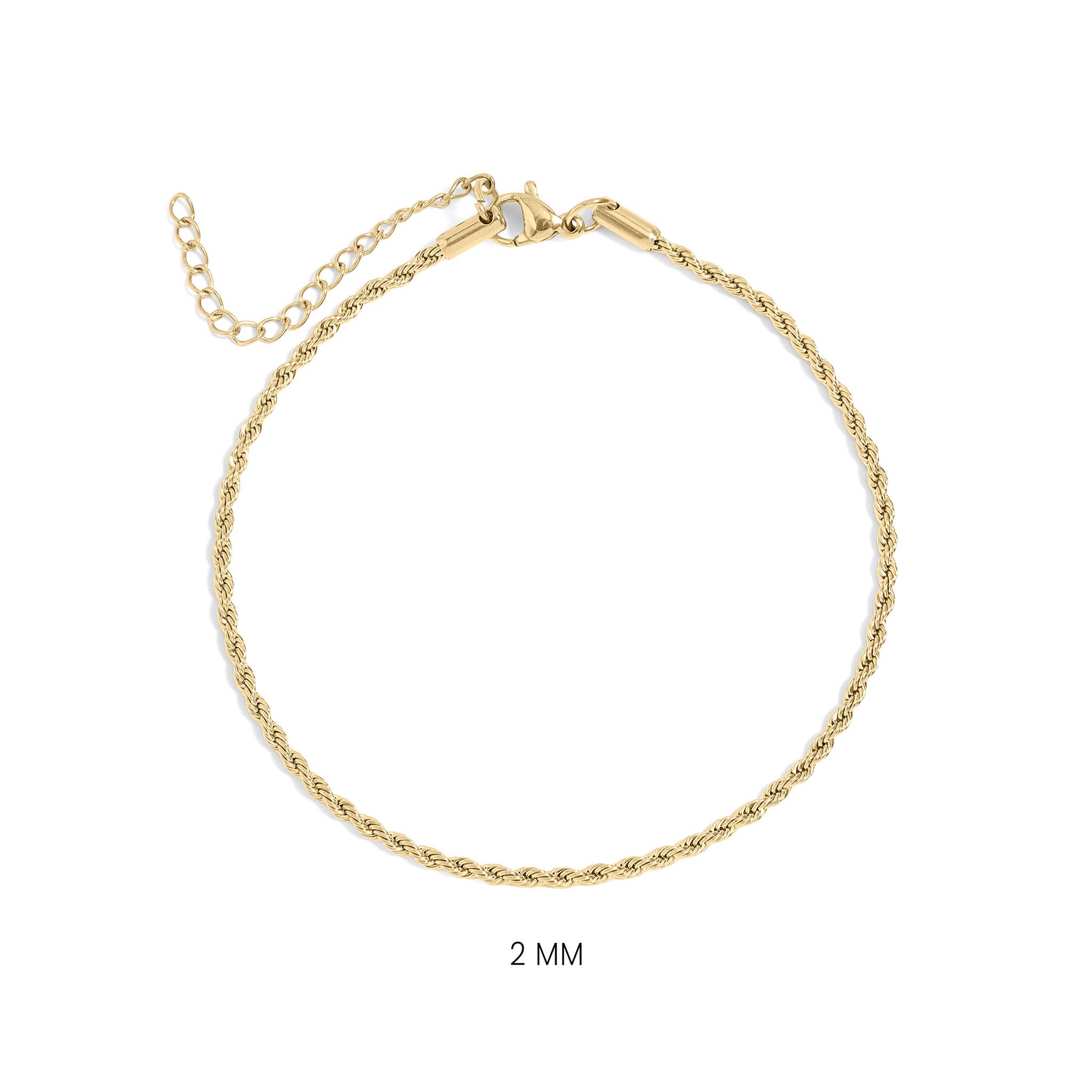 WJW – Pulseira de elo e corrente por atacado – Pulseira / Tornozeleira Corrente Corda - Ouro, Prata, Preto18