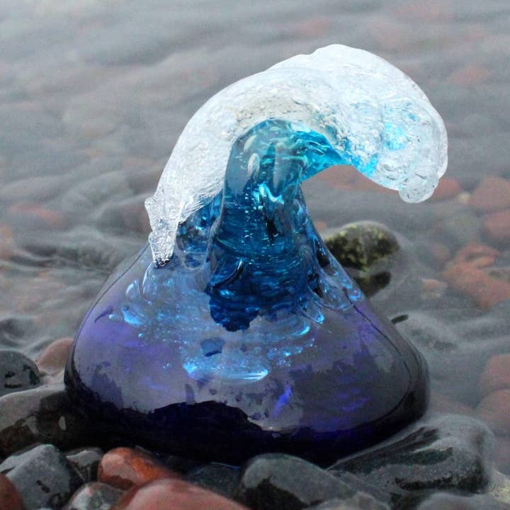 Wave Sculptures for wholesale by Lake Superior Art Glass