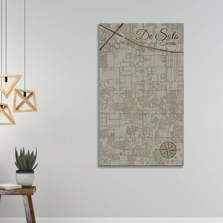 Texas: DeSoto Street Map for wholesale by Fire & Pine