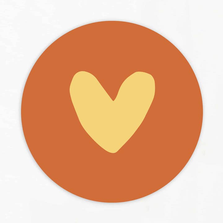 LOVE: Adesivo | Cuore marrone (5 pezzi) per la vendita all'ingrosso da parte di Hebbers