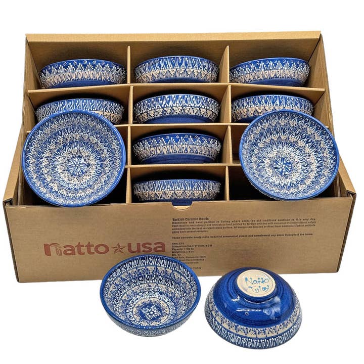 Blue Lace Bowls 5" for wholesale by Natto USA