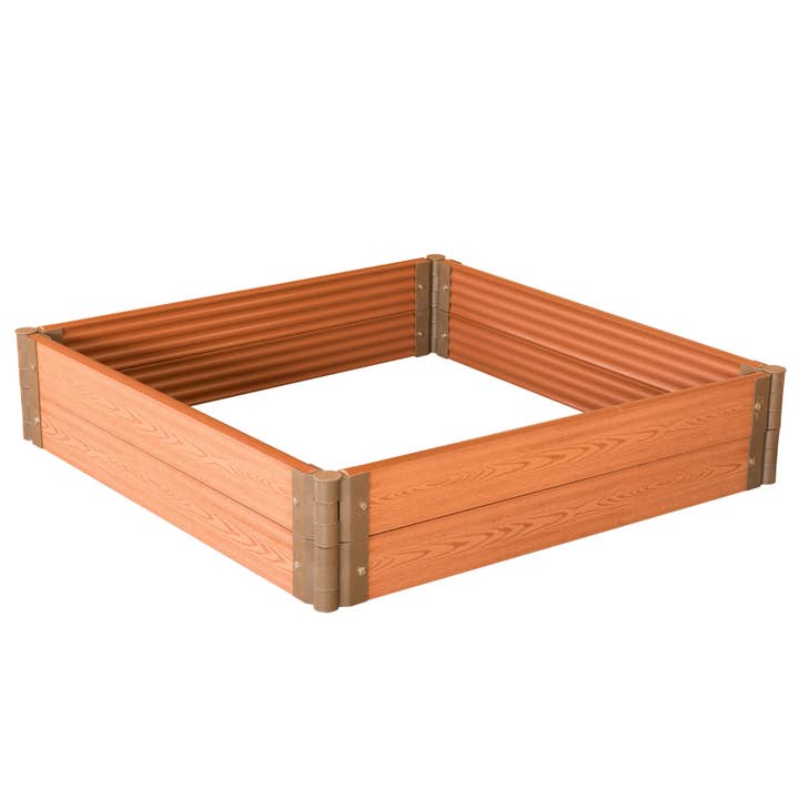 Quickway Imports – suporte para vasos de plantas por atacado – Caixa de plantador de flores de cama de jardim ao ar livre com aparência de madeira3