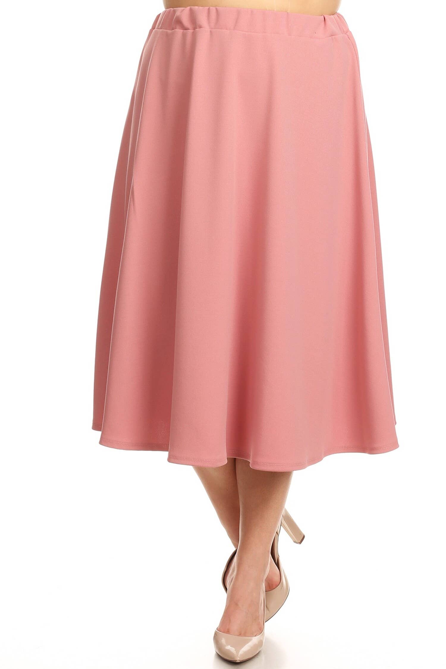 MOA COLLECTION - Vente Jupe – femme - Jupe mi-longue taille trapèze taille haute pour femmes8