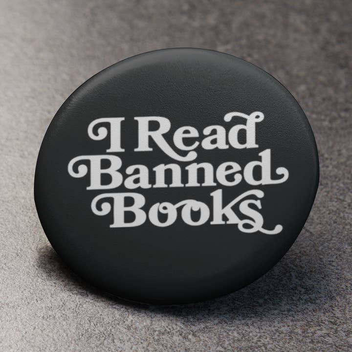 I Read Banned Books Button Pin for wholesale by CultPOP