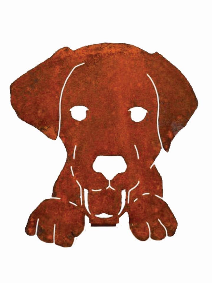 Décoration jardin en métal visage de chien pour la vente par Elegant Garden Design