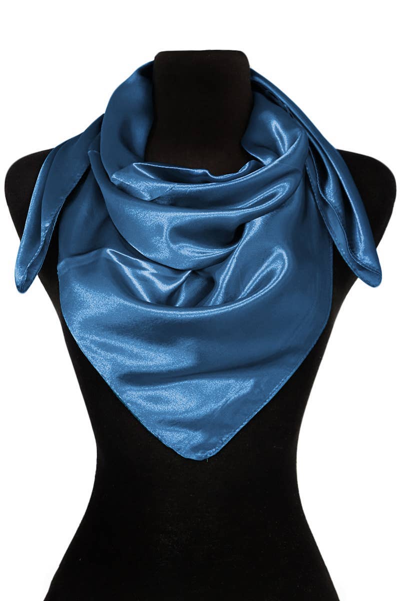Cap Zone - Vente Écharpe – femme - Foulard carré brillant en satin polyester effet soie38