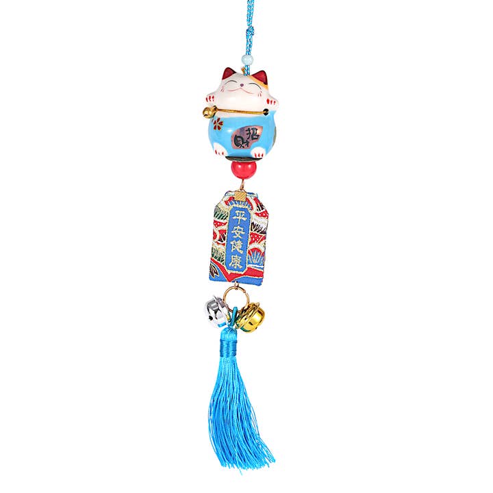 13 Inch Length Maneki Neo Lucky Cat Hanging Charm (12/120) for wholesale by Urban Tokyo