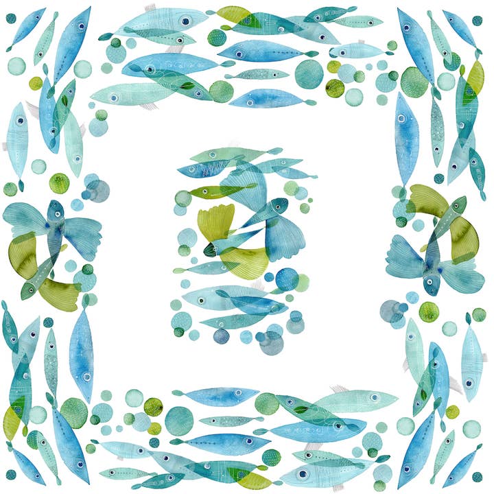 Tablecloths "Flying Fish" 100% Made in Italy for wholesale by The Napking