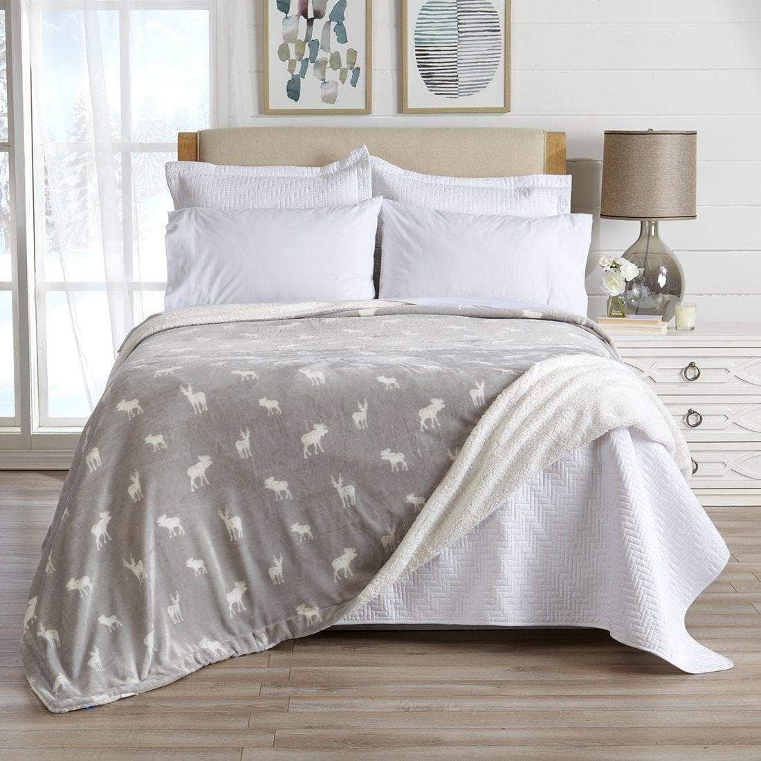 BH Collective - Wholesale Bedding Blanket - Bed Blanket - Velvet Plush & Sherpa Reverse - Kinsley100