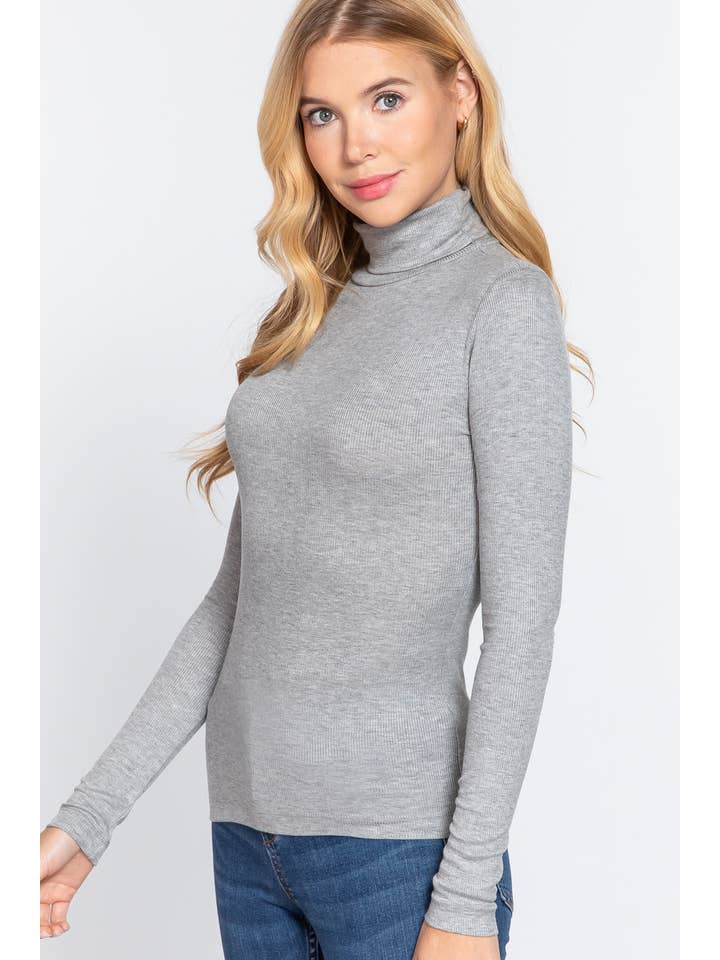 42POPS - Wholesale Knit Top - Women's - ",.._ SI-24739 FITTED LONG SLV TURTLE NECK RIB KNIT TOP4
