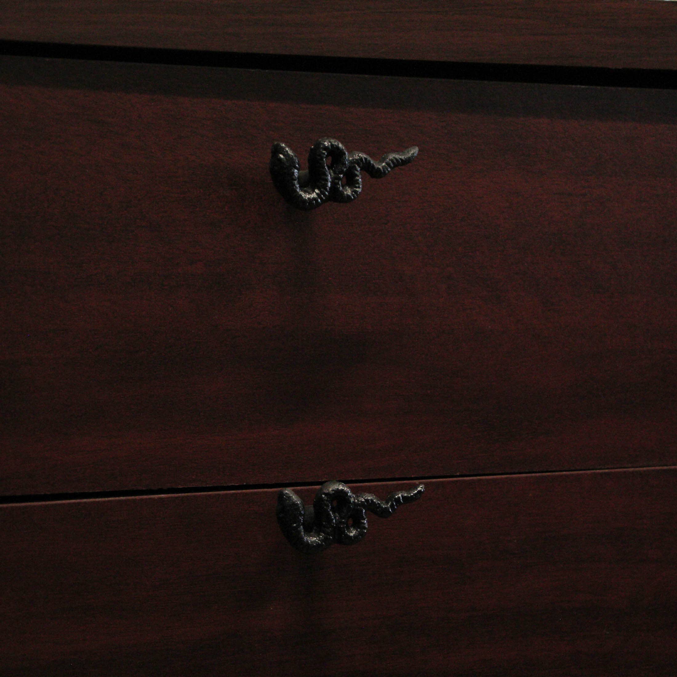 Zeckos - Wholesale Knob/Pull - Gothic Black Cast Iron Snake Drawer Knobs 6 Piece Set6