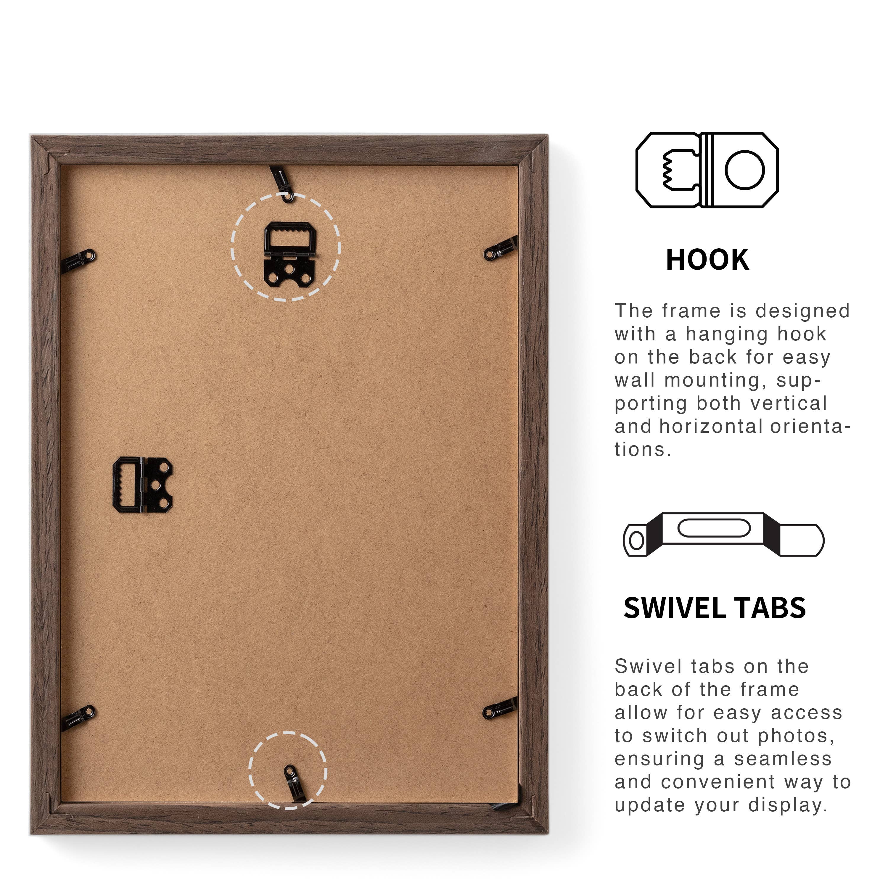 11x17 Oak Brown Dryades Wooden Frame for wholesale on Faire3