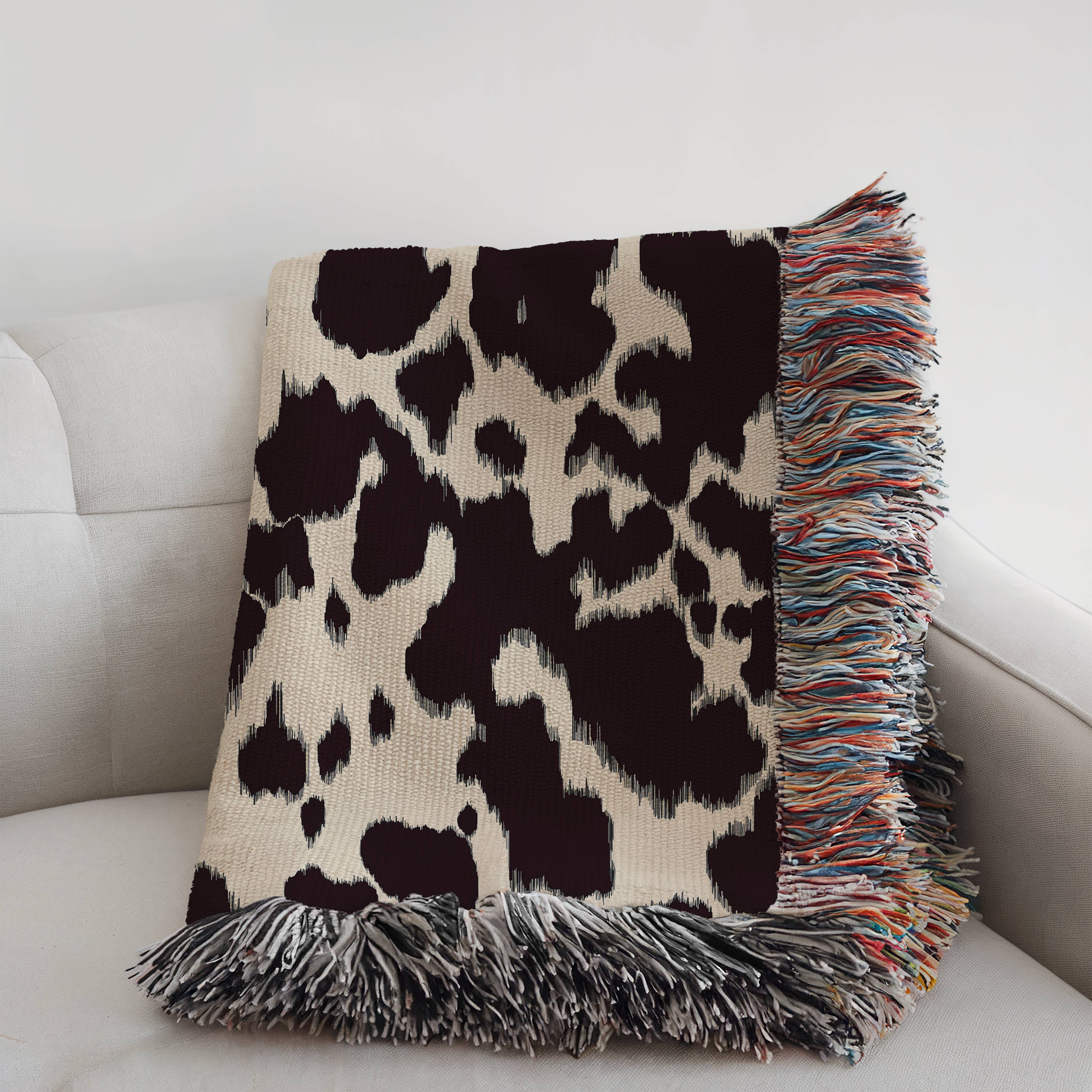 CasaIuliia - Wholesale Throw Blanket - Western Cowhide Blanket – Cowboy Ranch Style Woven Throw3