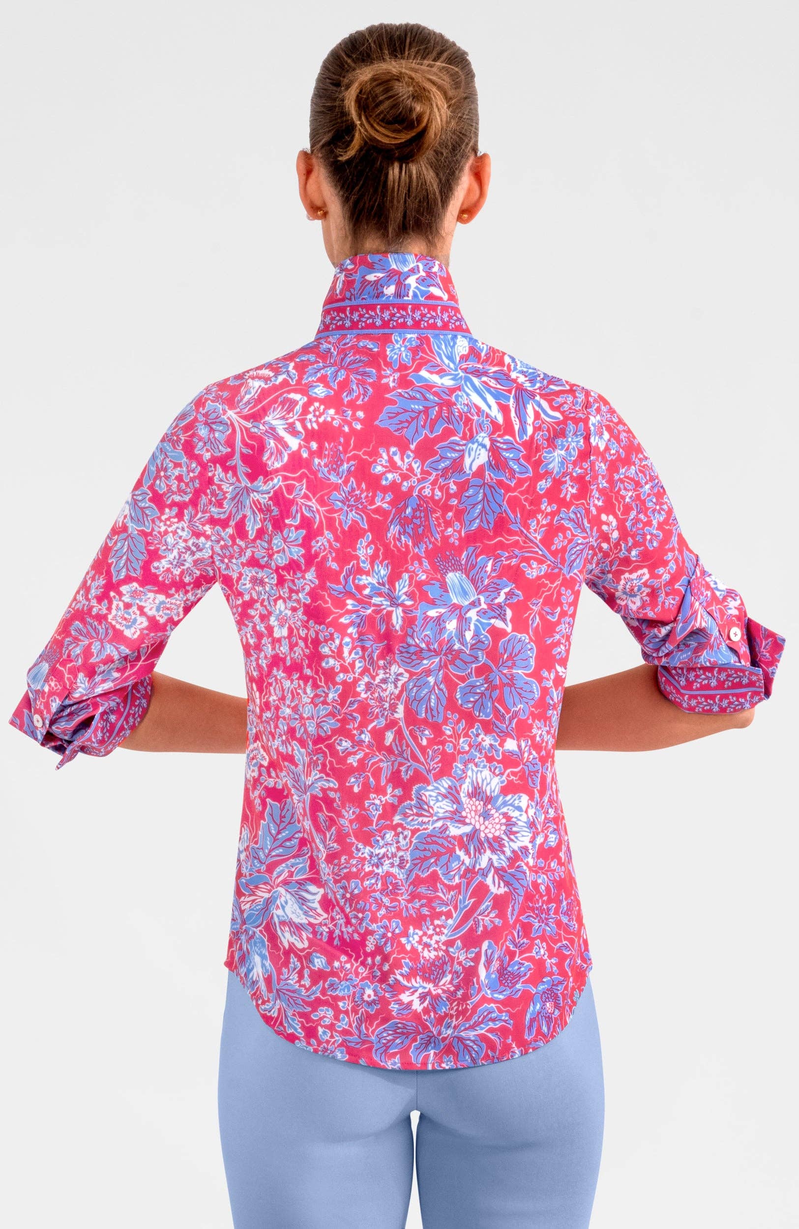 Gretchen Scott LLC - Wholesale Button Down Shirt - Women's - Boyfriend Shirt - English Garden2