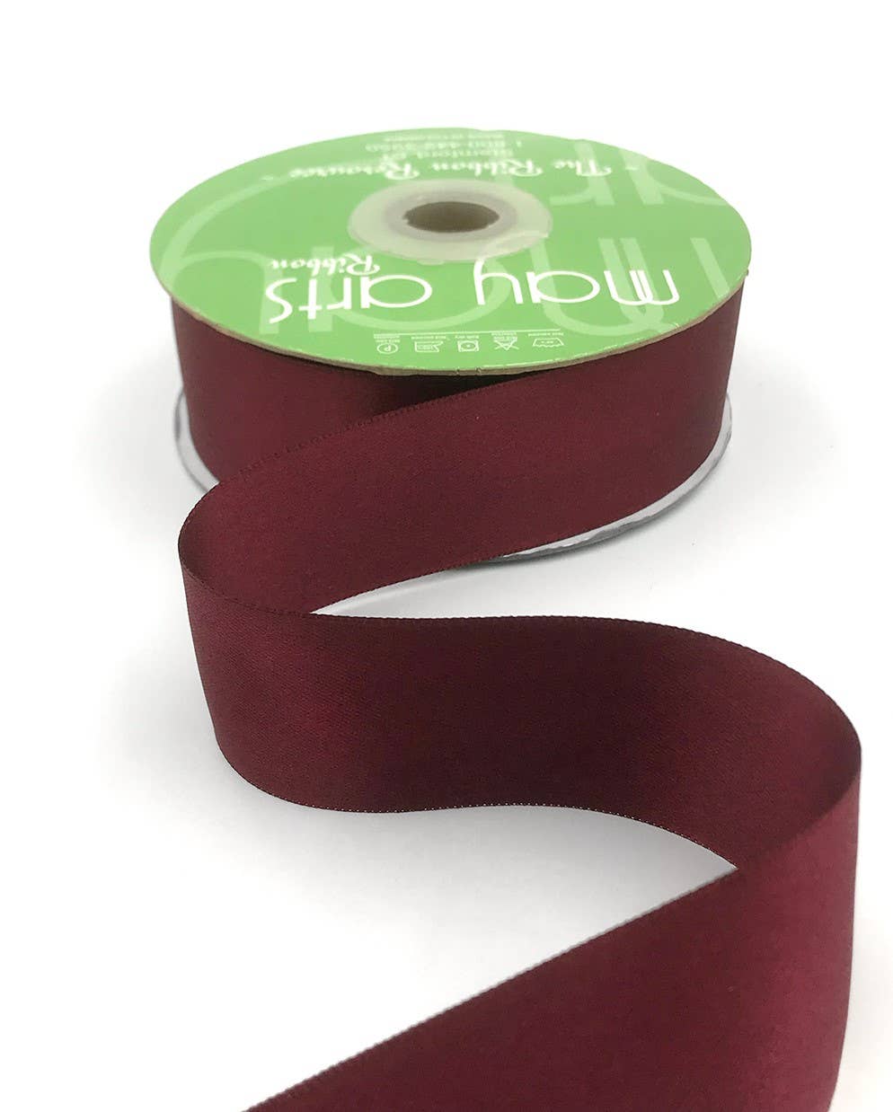 May Arts Ribbon - Wholesale Linten - ~ 1,5 „(38 mm) dubbelzijdig satijnen lint, wijndiep rood0