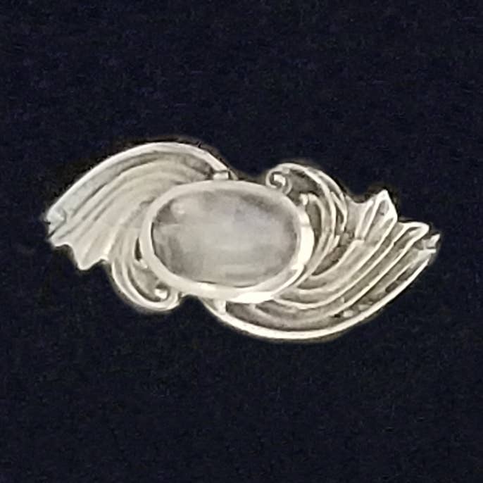Zeppo Merchandisers Inc - Wholesale Band/Stacked Ring - SS ART NOUVEAU MOONSTONE RING0