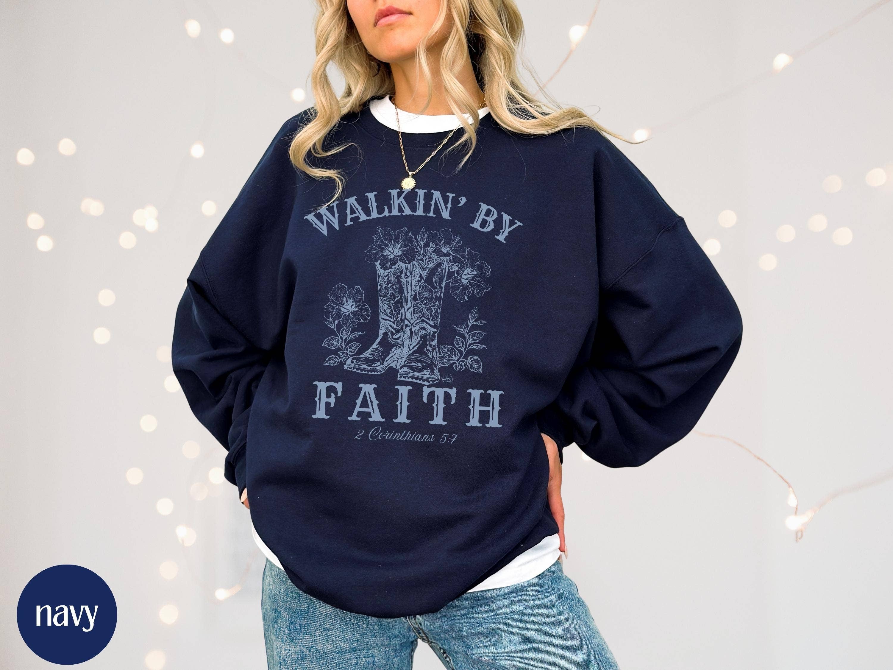 NVC Ecommerce LLC - Wholesale Graphic Sweatshirt - Women's - Cowgirl Aesthetic Christian Shirt, Western Faith Sweatshirt4
