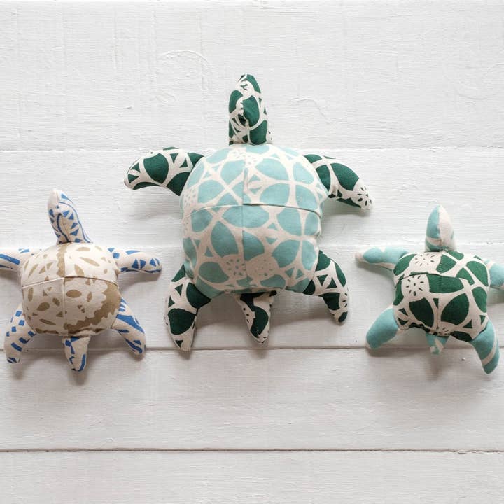 Handsewn Koro Print Turtle Family for wholesale by Rise Beyond the Reef