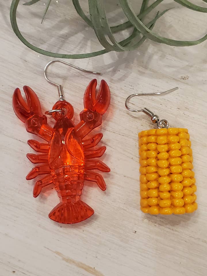 Boucles d'oreilles Crawfish & Corn Boucles d'oreilles Crawfish Boil pour la vente par Maggie G