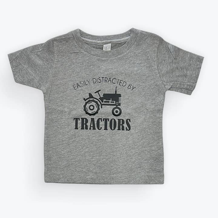 Easily Distracted by Tractors Infant and Toddler Tee for wholesale by The Little Hare